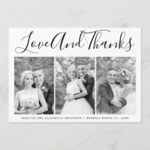 Boda de tipografía Gracias a tres collages de foto