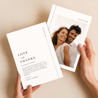 Tarjeta De Agradecimiento Boda de tipografía moderna simple foto