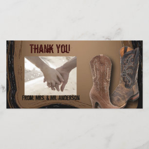 Tarjeta De Agradecimiento boda de vaquero rústico de campo occidental