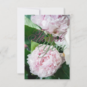 Tarjeta De Agradecimiento Boda de vegetación de color blanco rosado y sangre