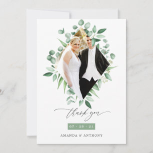 Tarjeta De Agradecimiento Boda de vegetación de eucalipto