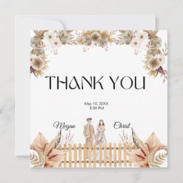 Tarjeta De Agradecimiento Boda de verano con flores elegantes