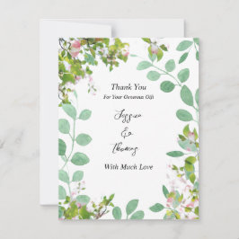 Tarjeta De Agradecimiento Boda de verano de Eucalyptus Romántico