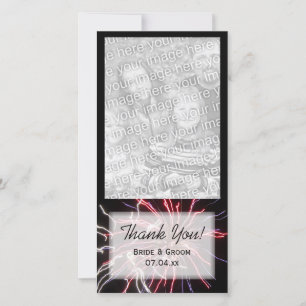 Tarjeta De Agradecimiento Boda de verano de fuegos artificiales Gracias tarj
