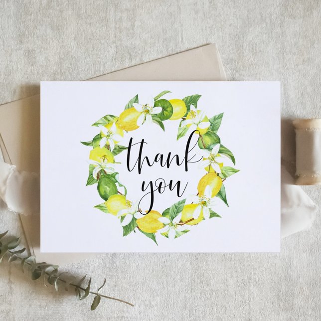 Tarjeta De Agradecimiento Boda de verano de las lámparas acuarelas y los flo (Subido por el creador)