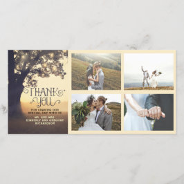 Tarjeta De Agradecimiento Boda de verano de sueño de árbol rústico gracias