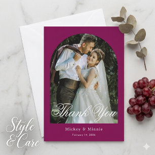 Tarjeta De Agradecimiento Boda de vino con foto y texto personalizados