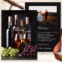 Tarjeta De Agradecimiento Boda de vino de viñedos o viñedos