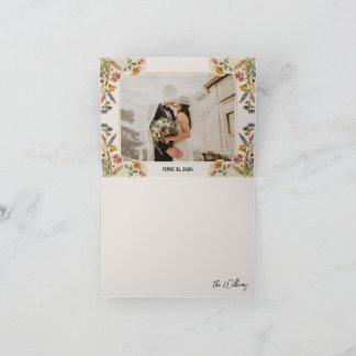 Tarjeta De Agradecimiento Boda de Vintage de WildFlowe Garden