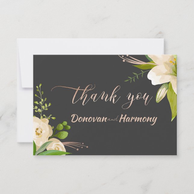 Tarjeta De Agradecimiento Boda de White Lilies (Anverso)