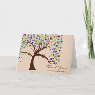 Tarjeta De Agradecimiento Boda del Árbol de puntos de Polka otoño gracias