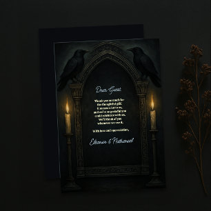 Tarjeta De Agradecimiento Boda del Arco de Velas del Raven Gótico
