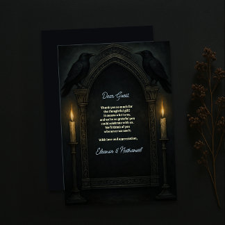 Tarjeta De Agradecimiento Boda del Arco de Velas del Raven Gótico