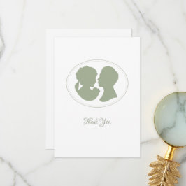 Tarjeta De Agradecimiento Boda del Cameo Verde de Regencia Clásica