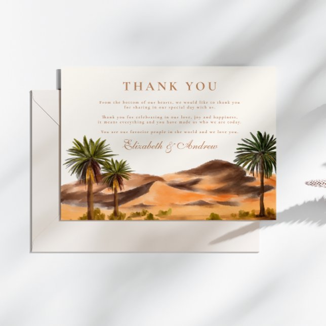 Tarjeta De Agradecimiento Boda del desierto pintado (Subido por el creador)