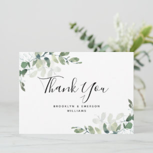 Tarjeta De Agradecimiento Boda del follaje verde Eucalyptus
