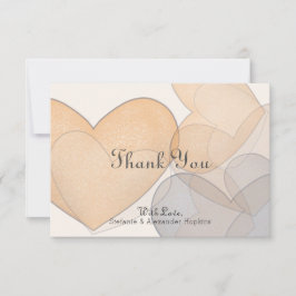 Tarjeta De Agradecimiento Boda del guión de marfil del corazón del amor