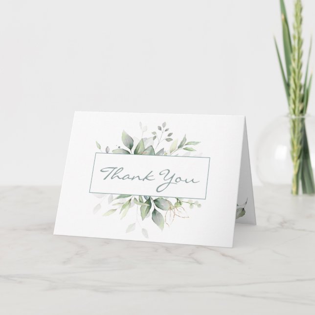 Tarjeta De Agradecimiento Boda del jardín de la acuarela (Anverso)