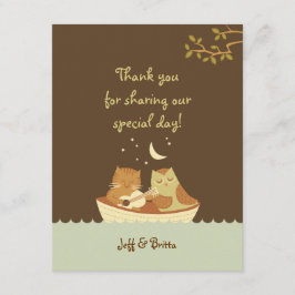 Tarjeta De Agradecimiento Boda del libro de cuentos de búho y paussitas (azu