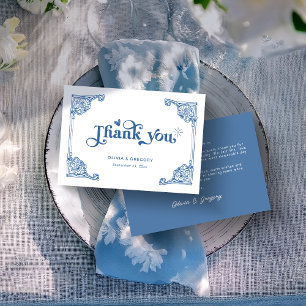 Tarjeta De Agradecimiento Boda del marco antiguo de Chinoiserie de época