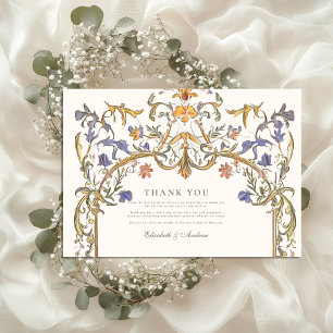 Tarjeta De Agradecimiento Boda del marco floral de la Gracia Ornate Victoria