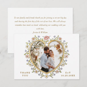 Tarjeta De Agradecimiento Boda del marco floral de la Gracia Ornate Victoria