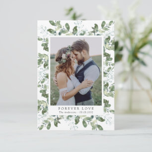 Tarjeta De Agradecimiento Boda del marco fotográfico Eucalyptus