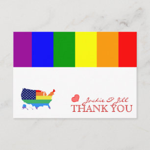 Tarjeta De Agradecimiento Boda del Orgullo Gay Gracias Cartas