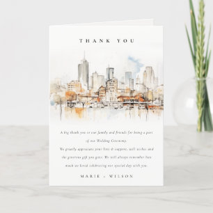 Tarjeta De Agradecimiento Boda del paisaje acuático de Atlanta Georgia
