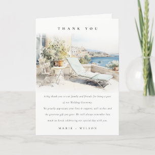 Tarjeta De Agradecimiento Boda del paisaje acuático de Curfu Grecia