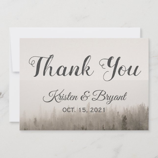 Tarjeta De Agradecimiento Boda del paisaje nauseabundo de los bosques rusos (Anverso)