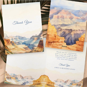 Tarjeta De Agradecimiento Boda del Parque Nacional del Desierto del Cañón de