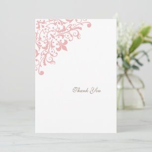 Tarjeta De Agradecimiento Boda del patrón de Regencia Rosa Fleur de Lis de F