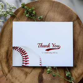 Tarjeta De Agradecimiento Boda del tema del béisbol doblado