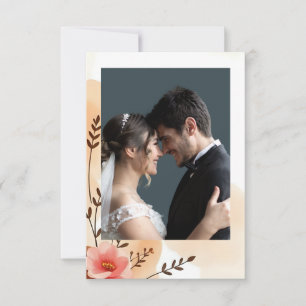 Tarjeta De Agradecimiento Boda Delicate Peach Autumn Florals