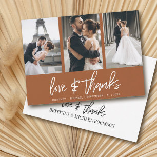 Tarjeta De Agradecimiento Boda Desierto Boho Terracota Collage de Fotos