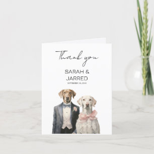 Tarjeta De Agradecimiento Boda Dogs Bride & Groom