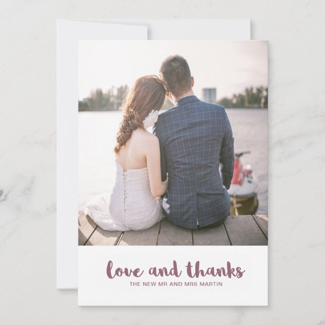 Tarjeta De Agradecimiento Boda Dots Love and Gracias Photo (Anverso)