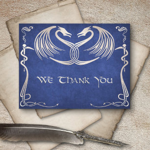 Tarjeta De Agradecimiento Boda Dragón Vikingo Celta
