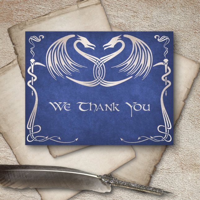 Tarjeta De Agradecimiento Boda Dragón Vikingo Celta (Subido por el creador)