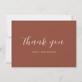 Tarjeta De Agradecimiento Boda Editorial Moderno de Cobre Rústico