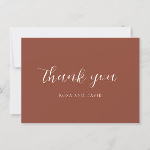 Tarjeta De Agradecimiento Boda Editorial Moderno de Cobre Rústico