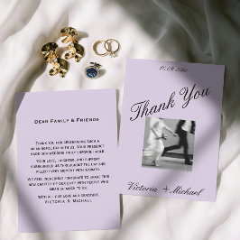 Tarjeta De Agradecimiento Boda Editorial Romántica Atemporal