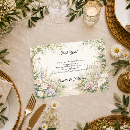Tarjeta De Agradecimiento Boda Elegancia Jardín Secreto Encantado