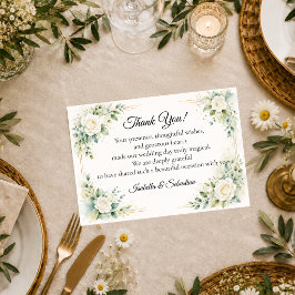 Tarjeta De Agradecimiento Boda Elegancia Rosa Marfil Atemporal