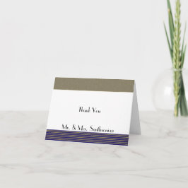 Tarjeta De Agradecimiento Boda Elegante Arte Deco de la Marina Agradecimient