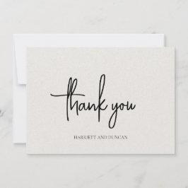 Tarjeta De Agradecimiento Boda elegante atemporal beige neutro