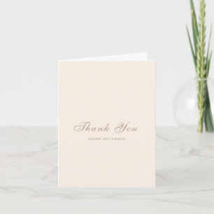 Tarjeta De Agradecimiento Boda elegante clásica de Sandy neutral