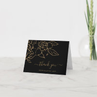 Boda elegante con arte de línea floral en negro y