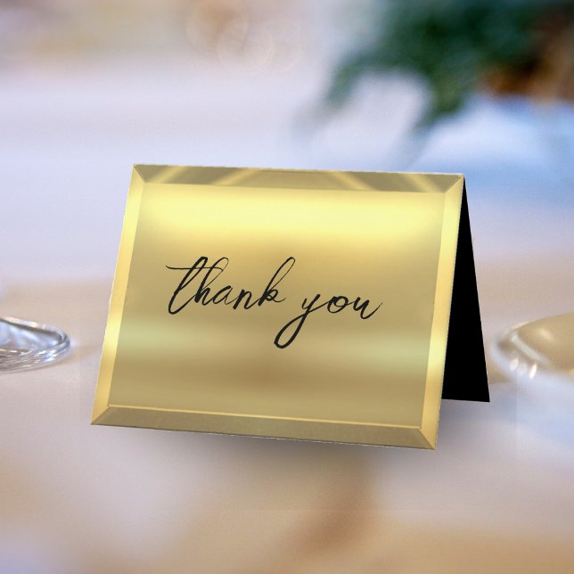 Tarjeta De Agradecimiento Boda elegante con bar de oro (Gold Bar Elegant Wedding Thank You Card)